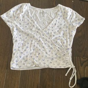 Floral check baby tee
